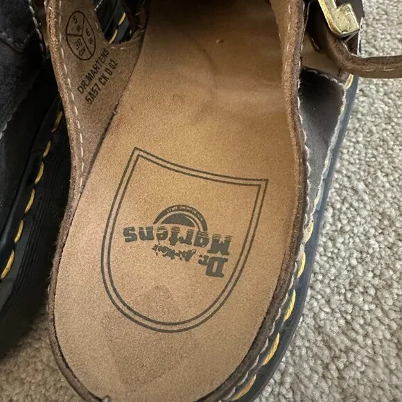 Dr. Martens VINTAGE 5A57 Slide Mule Sandal NWOT Oiled Leather Brown Women's 6 - Picture 5 of 10